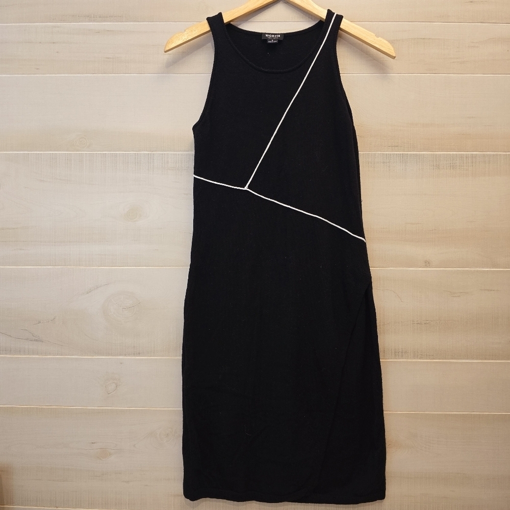 {S} WORTH New York Contrast Lines Wool Dress - Picture 2 of 10